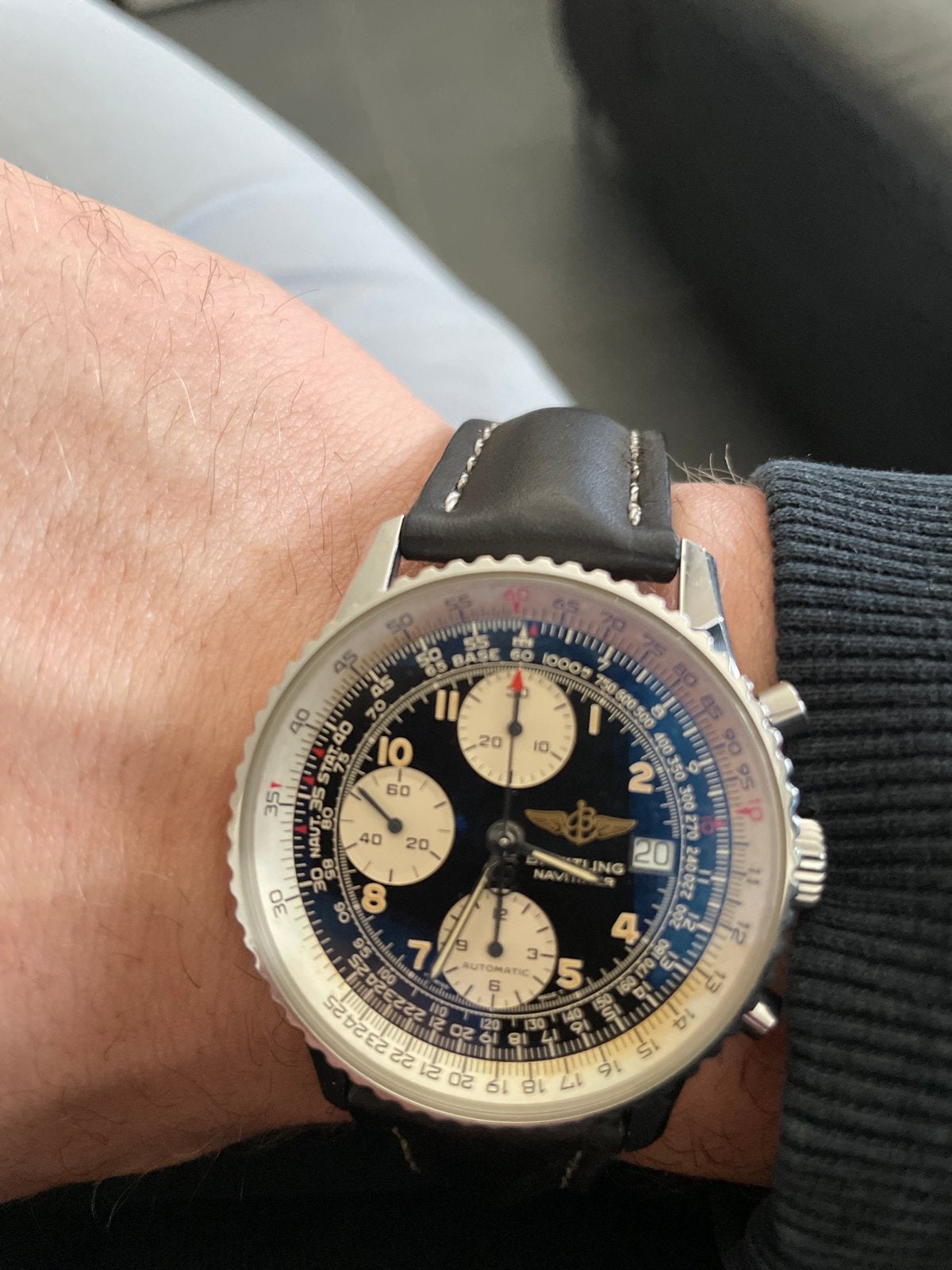 Ancien navigateur Breitling, Bijoux, Sacs & Beauté, Enlèvement ou Envoi, Comme neuf, Acier, Breitling