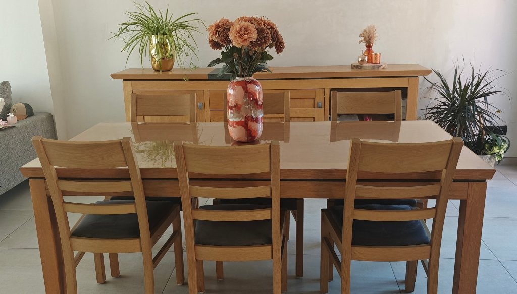 Volledige eetplaats, Huis en Inrichting, Complete eetkamers, Ophalen, Gebruikt, 6 tot 8 stoelen