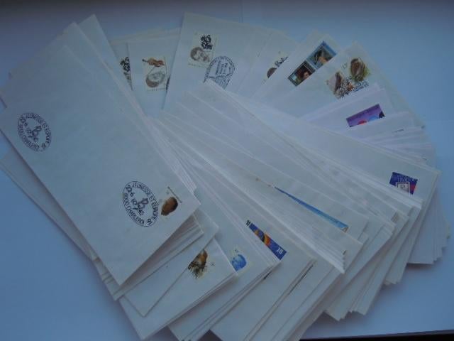 België 170 omslagen met speciale stempel periode 1991 - 1996, Met envelop, Ophalen of Verzenden, Gestempeld, Gestempeld