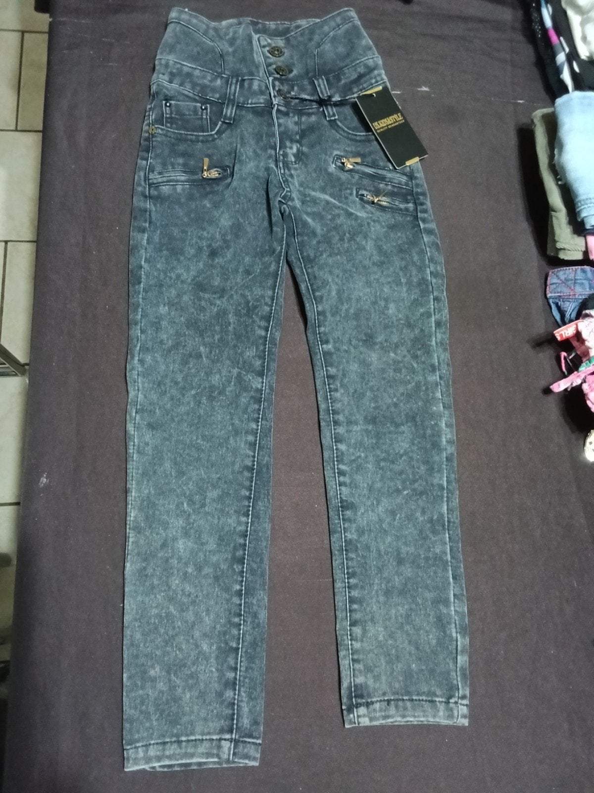 Pantalon taille haute neuf, Enlèvement ou Envoi, US. Kids&Style, Fille, Pantalon