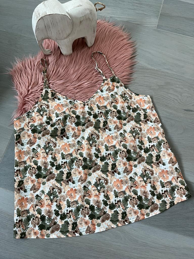 Bloemen print topje, Kleding | Dames, Topjes, Ophalen of Verzenden, Zo goed als nieuw, Maat 46/48 (XL) of groter