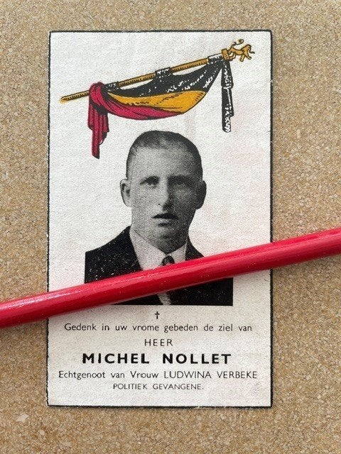40-45 Geheim Leger NolletEmelgem en+ Duits Kamp Gross-Rosen, Ophalen of Verzenden, Bidprentje