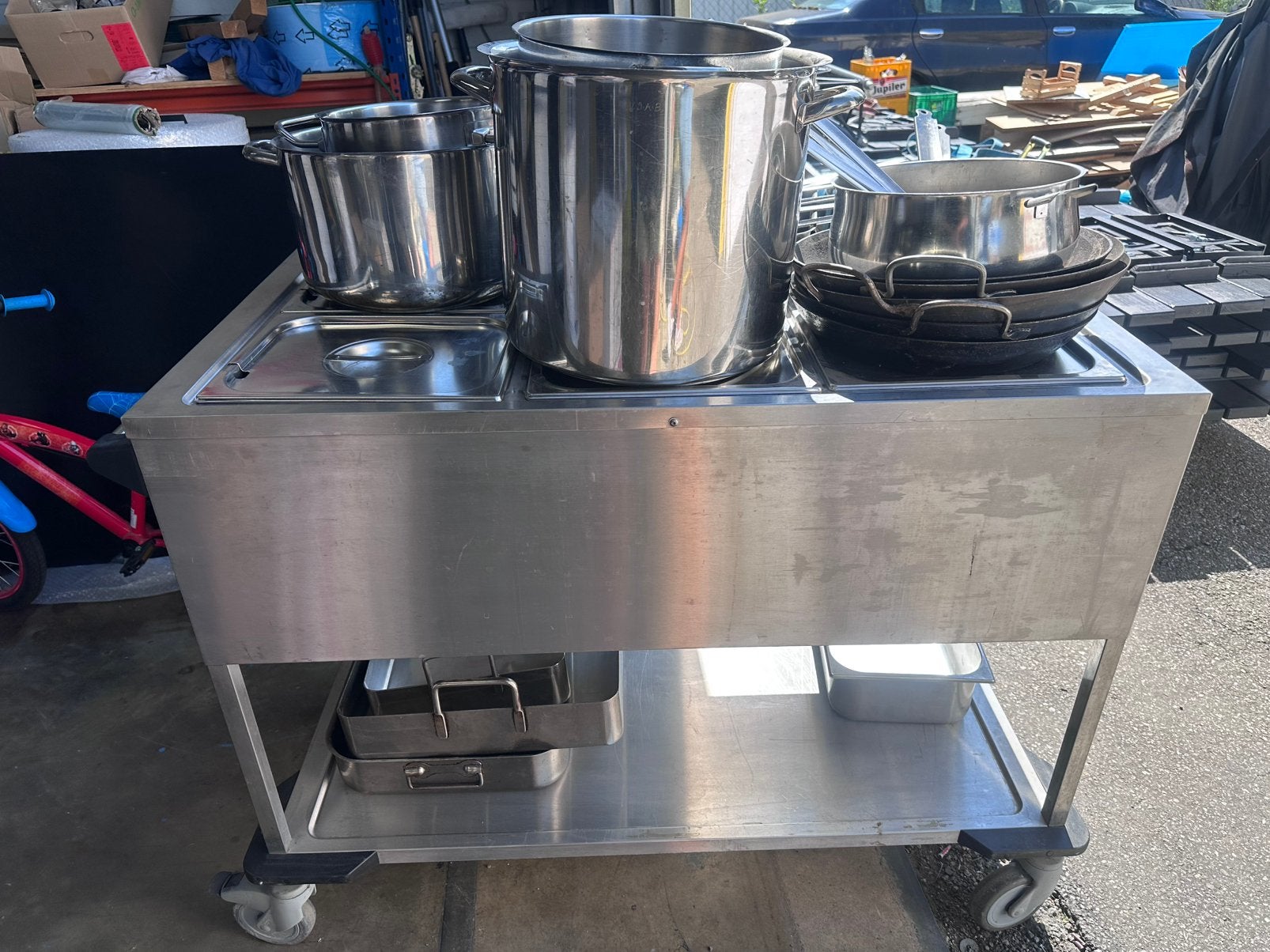 Complete RVS horeca bain-marie met kookpotten & toebehoren, Ophalen