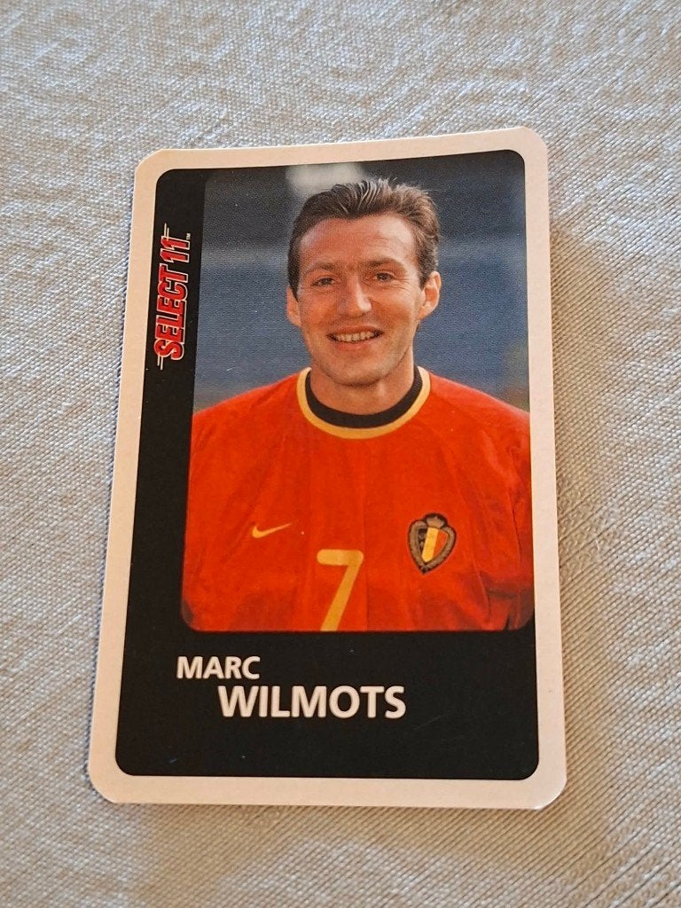 Voetbalkaart : Marc Wilmots / Rode Duivels, Verzamelen, Ophalen of Verzenden, Zo goed als nieuw, Spelerskaart