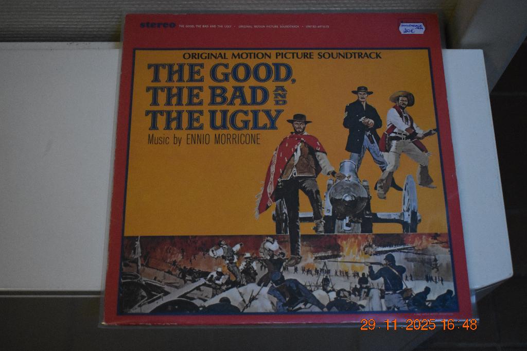 LP : The Good, the Bad and the Ugly - 1974 (Soundtrack), Beschermende buitenhoes, Ophalen of Verzenden, Gebruikt