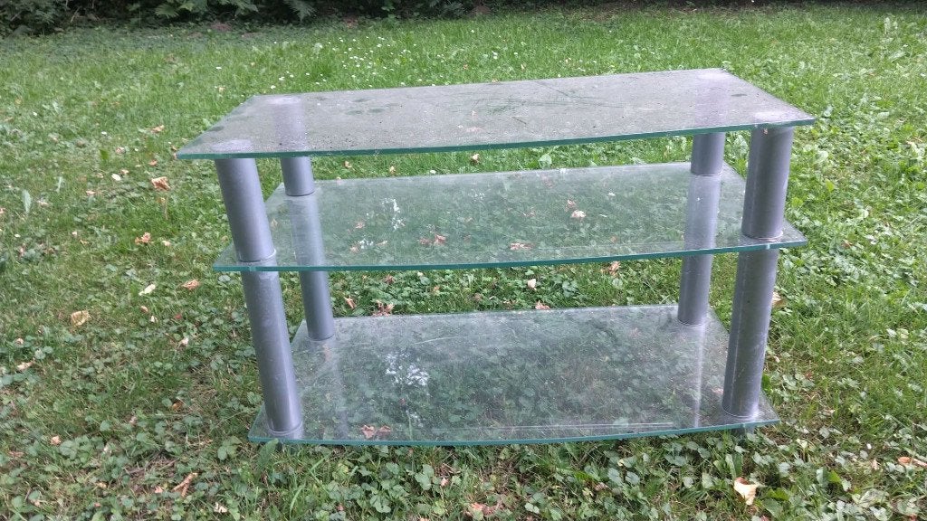 TV-meubel/ TV-kast, Ophalen, 50 tot 100 cm, Zo goed als nieuw, Glas