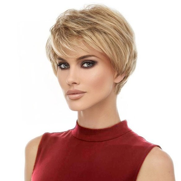 Vlotte blonde pruik kort haar in laagjes model Josephine, Ophalen of Verzenden, Nieuw