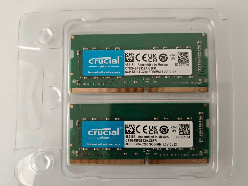 RAM DDR4 16GB Kit (2x8GB) 3200MHz Crucial, Informatique & Logiciels, DDR4, Comme neuf, Enlèvement, 16 GB