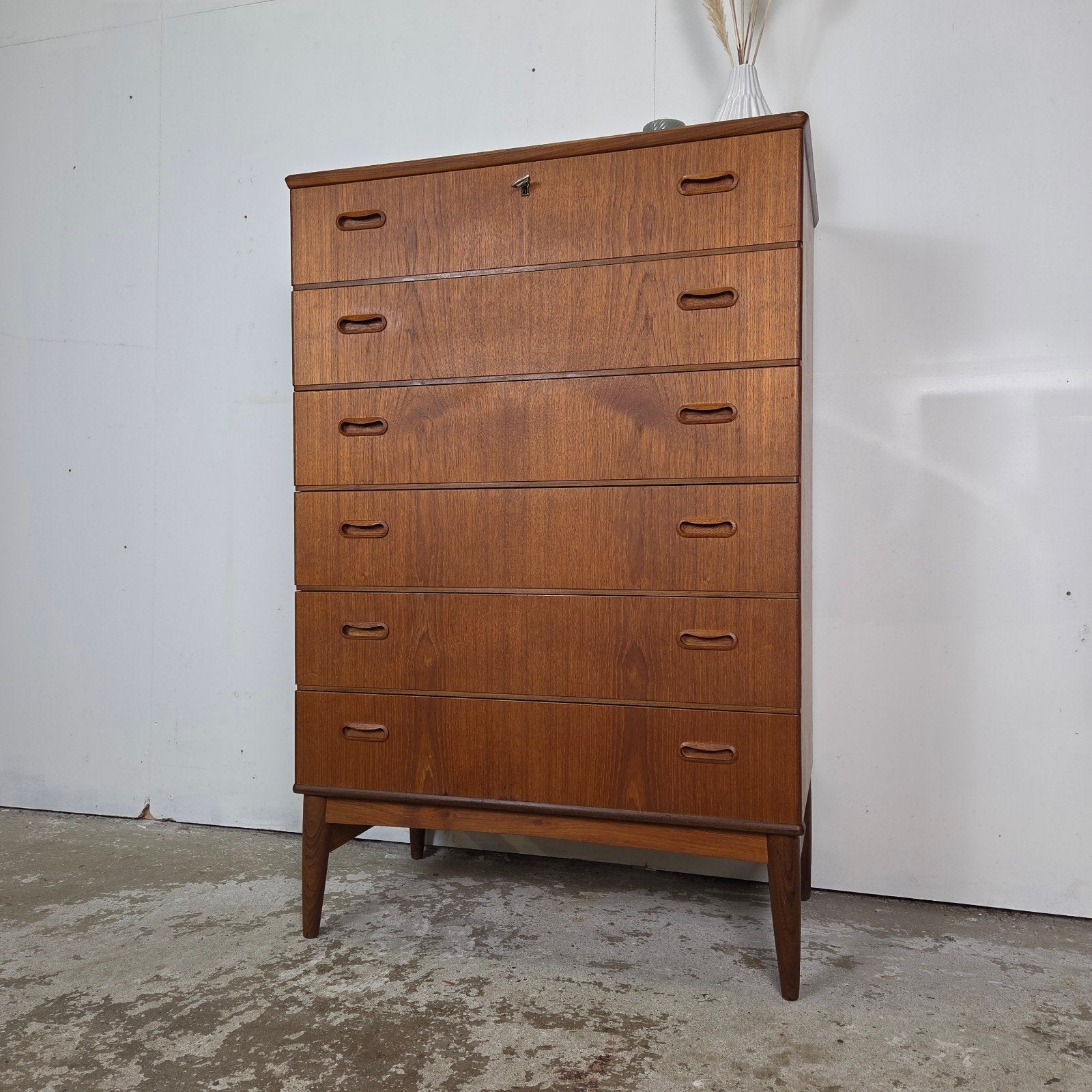 Vintage Deense ladekast, Omann Jun, 6 lades, teak jaren 60, Ophalen, Zo goed als nieuw, Danish, commode, kommode ladenkast, retro, chest of drawers