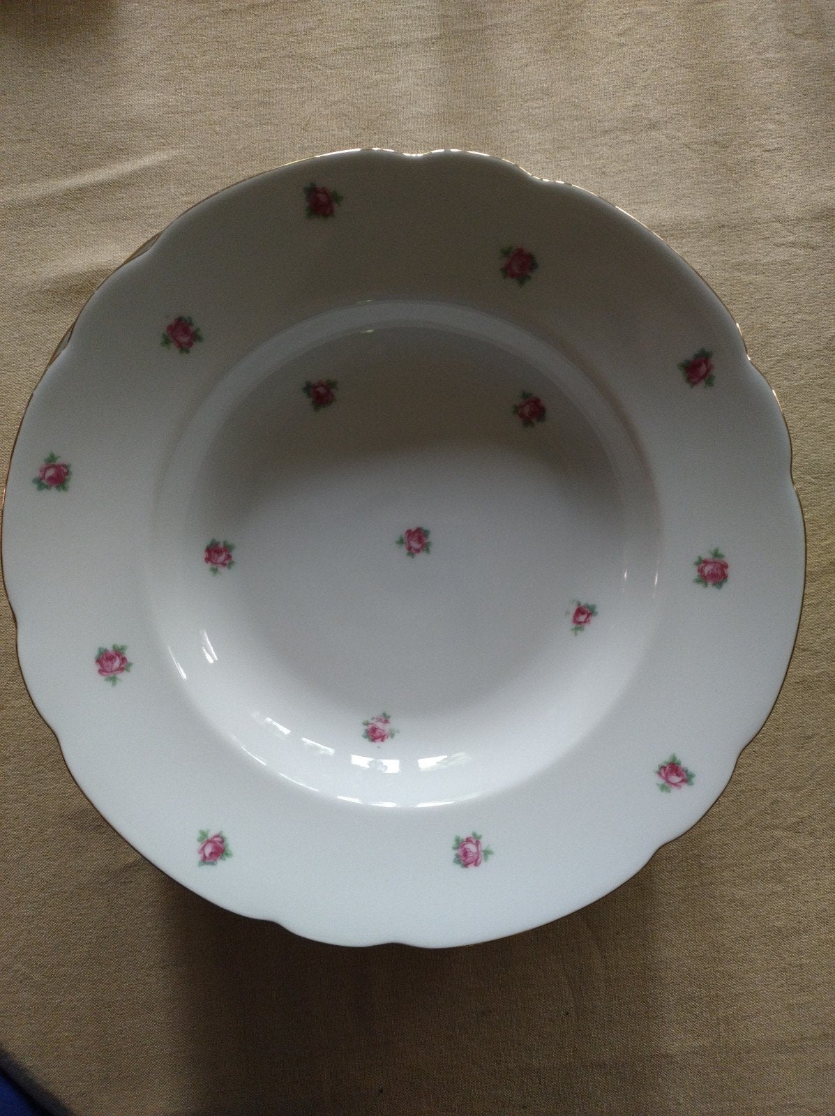 diepe borden 10 stuks met bloemmotief, Antiek en Kunst, Ophalen of Verzenden