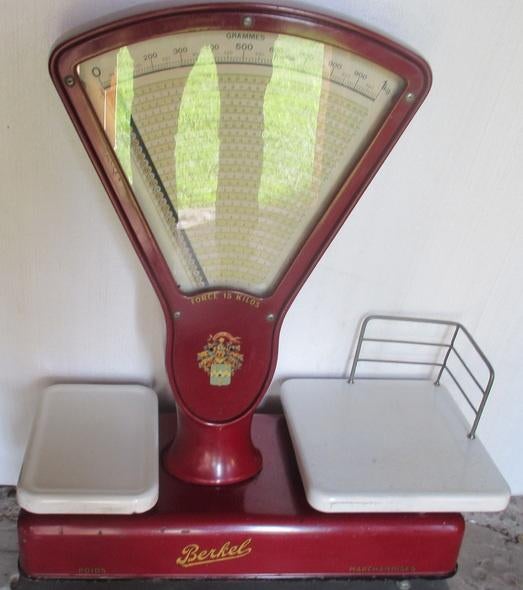 Originele antieke RODE Berkel weegschaal van 1930, Antiek en Kunst, Antiek | Keukengerei, Ophalen