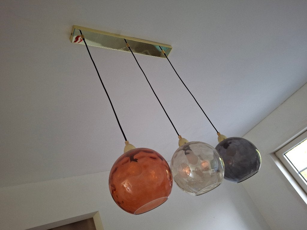 Hanglamp, Huis en Inrichting, Ophalen, Zo goed als nieuw, Glas, 75 cm of meer