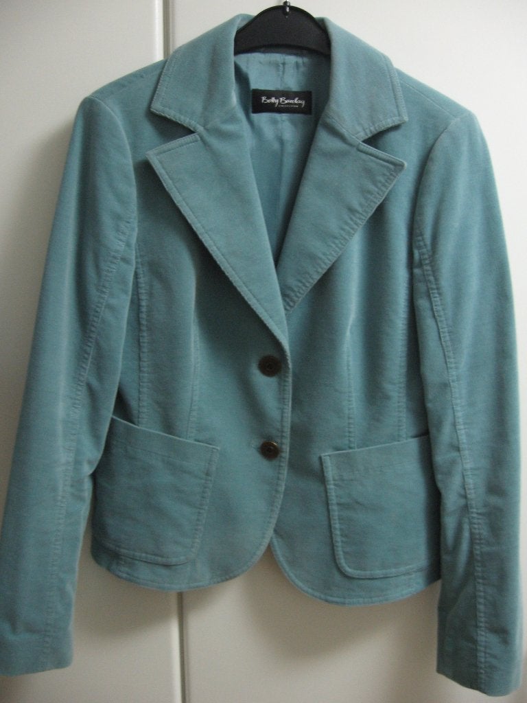 Turquoise blazer in fijn ribfluweel van Betty Barclay, 38, Kleding | Dames, Jasjes, Kostuums en Pakken, Ophalen of Verzenden, Zo goed als nieuw