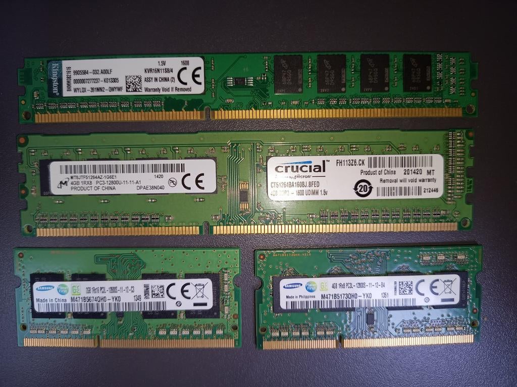 Barrettes de mémoire RAM, Informatique & Logiciels, Mémoire RAM, Enlèvement, DDR3