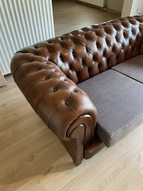 Chesterfield 2-zit, Ophalen, Gebruikt, 150 tot 200 cm, Chesterfield
