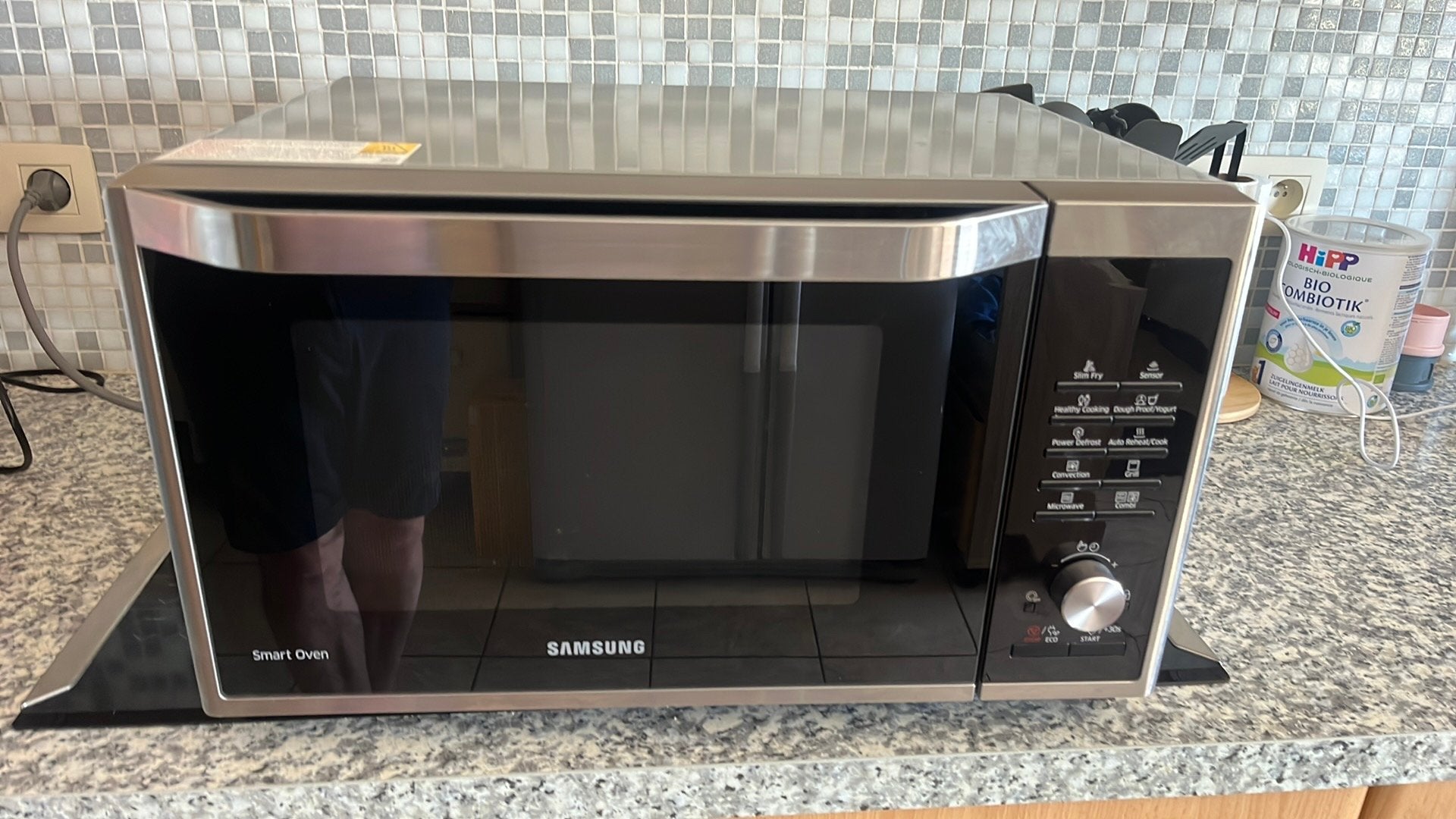 Four micro-ondes Combi Samsung, Electroménager, Micro-ondes, Gril, Enlèvement, Utilisé, 45 à 60 cm