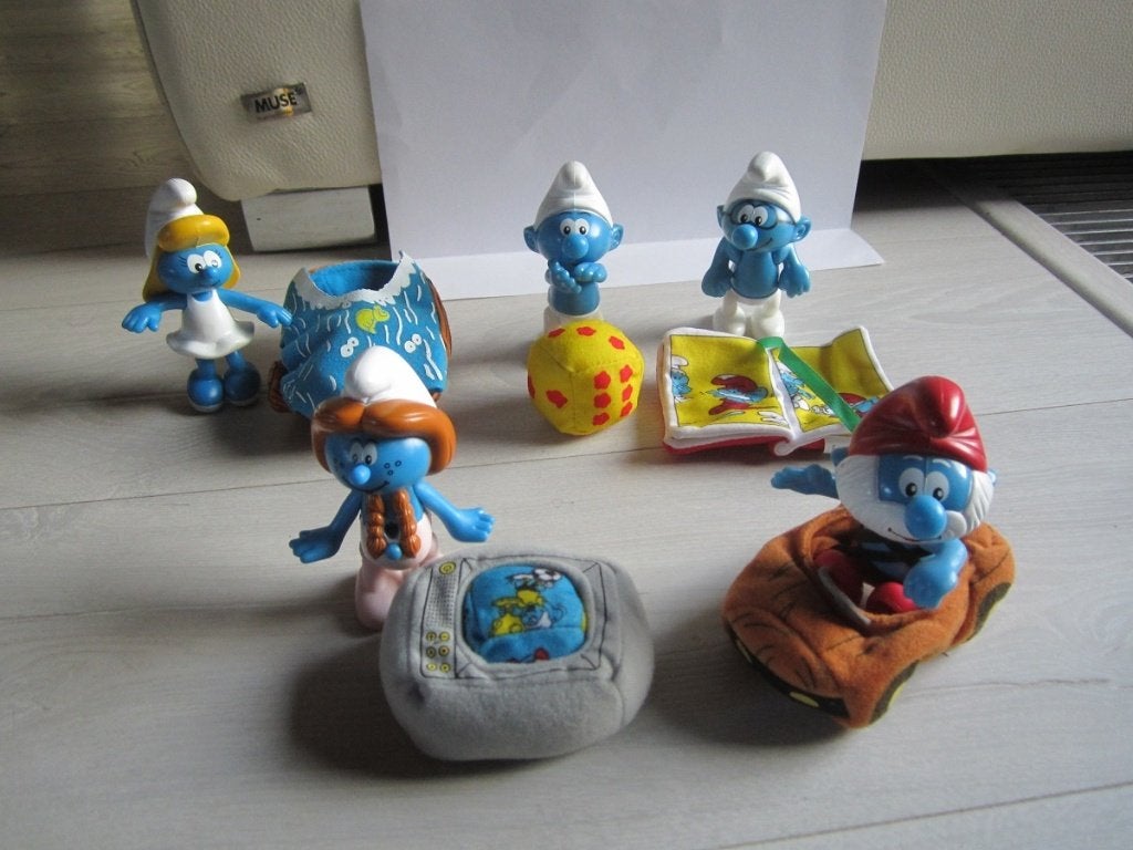 Schtroumpfs Mc Donald 2002 avec accessoires - 2,00Eur / p, Enlèvement ou Envoi, Comme neuf, Différents Schtroumpfs, Poupée, Figurine ou Peluche