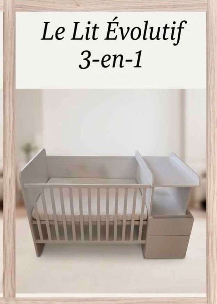 Lit Enfant évolutif 3 en 1 Blanc, Enlèvement, Utilisé, Matelas
