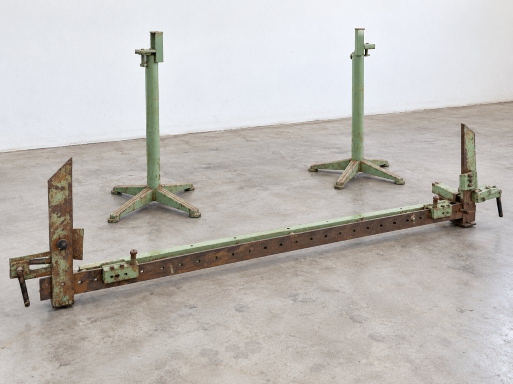 Mechanische raam-/kaderlijmpers 280 cm met poten, Ophalen, Gebruikt, Klem