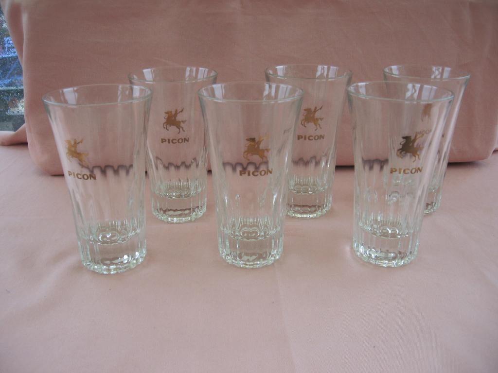 6 anciennes verres Picon, Collections, Enlèvement ou Envoi, Utilisé, Ustensile