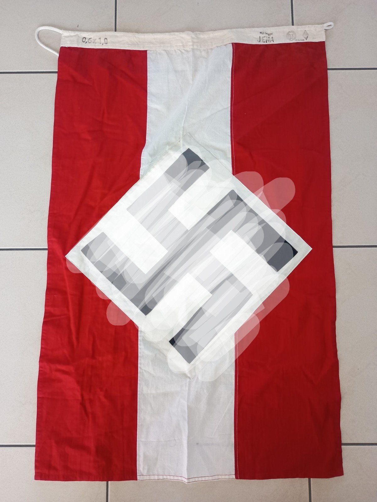 WOII HJ-vlag - Gruppe JENA (0,6 x 1,0 m) met RZM-stempel, Enlèvement ou Envoi