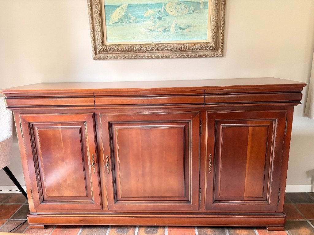 Dressoir kast in kerselaar hout, Huis en Inrichting, Ophalen, 150 tot 200 cm, Met lade(s), Zo goed als nieuw