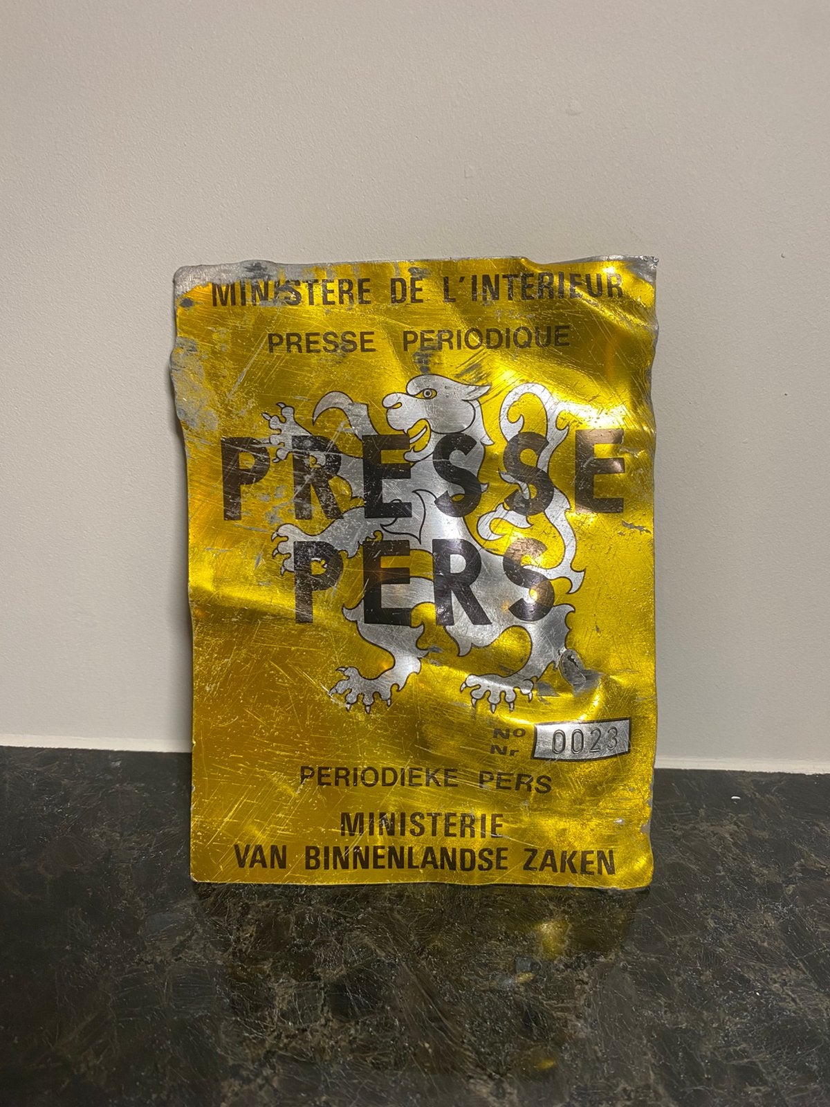 Pers Presse Reclamebord Binnenlandse zaken jaren’60, Antiek en Kunst, Ophalen of Verzenden