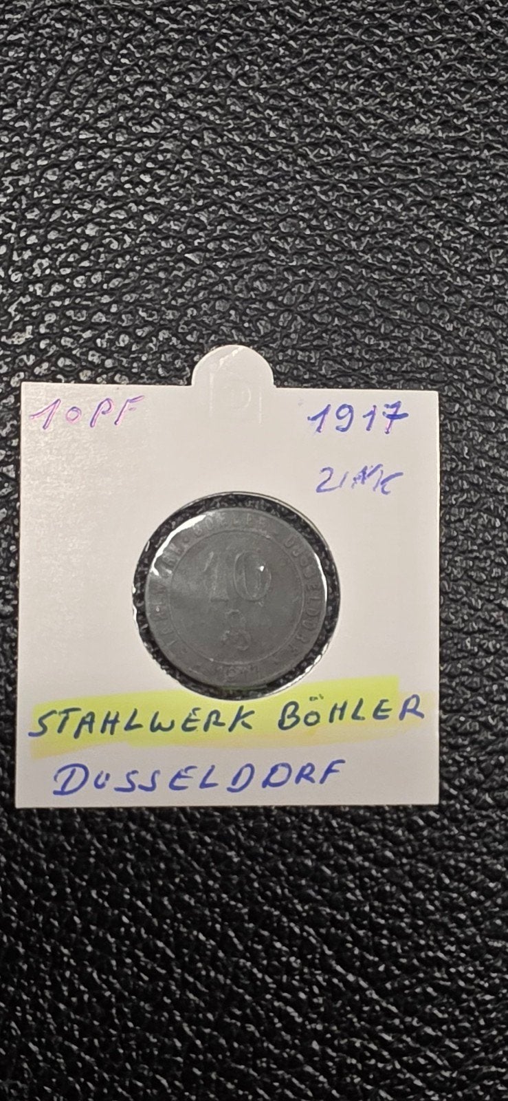 Duits notgeld 10 pfennig 1917 Düsseldorf stahlwerk Böhler, Enlèvement ou Envoi