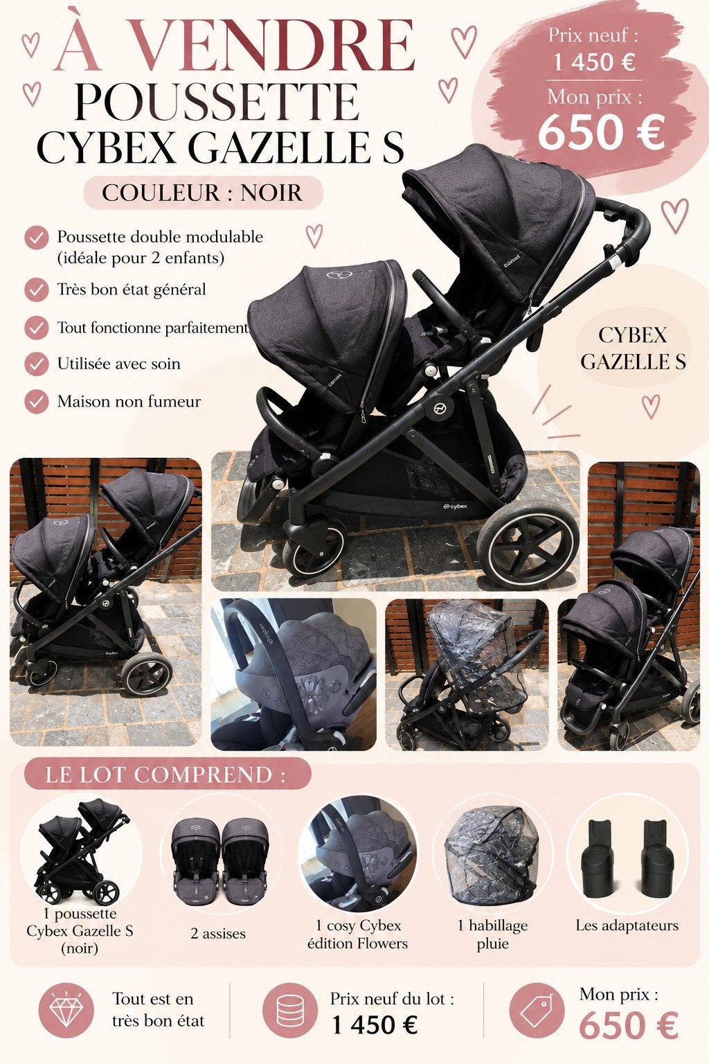 pousette cybex gazelle s, Enlèvement, Utilisé, Autres marques