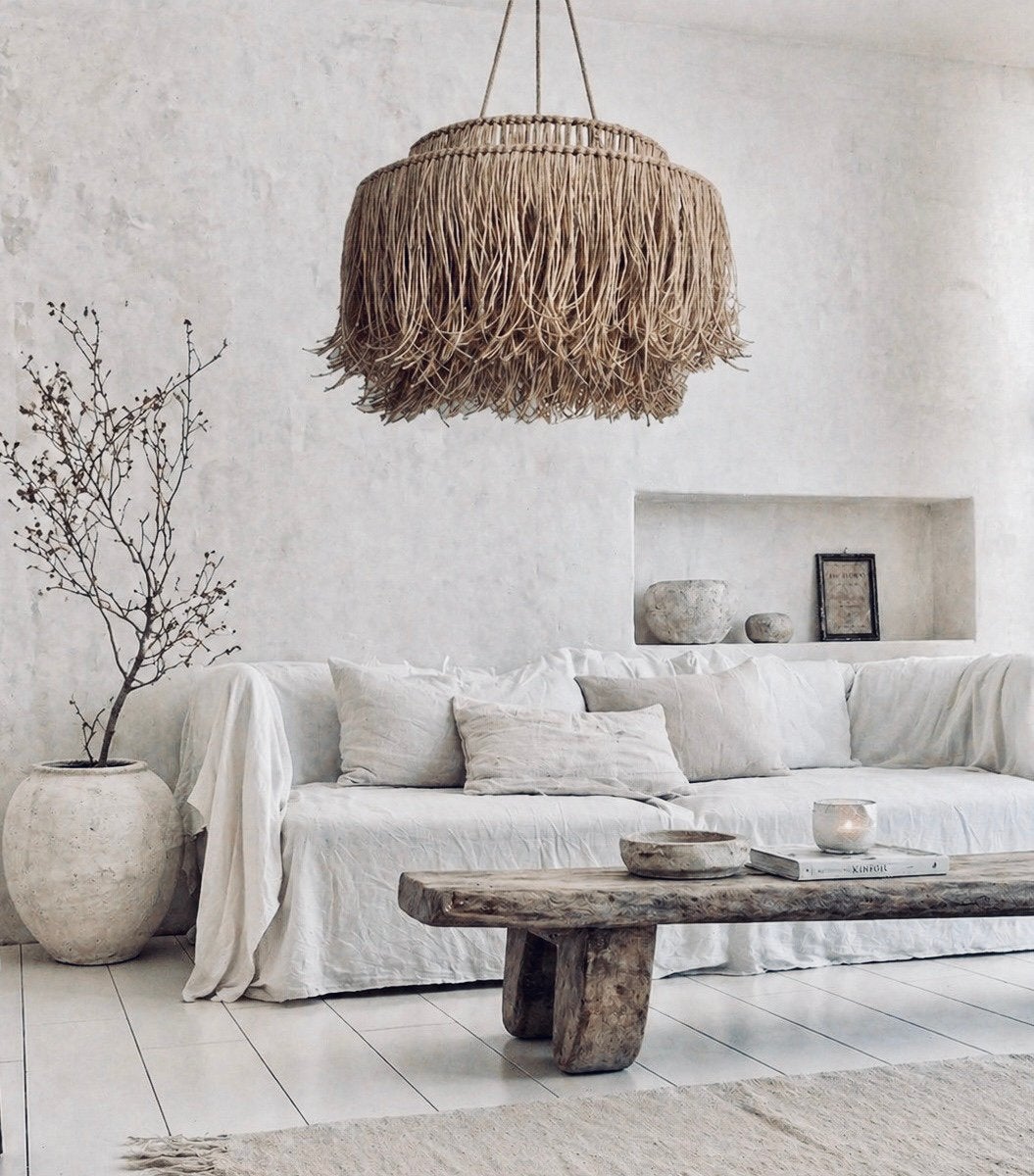 Luster in jute, Maison & Meubles, Lampes | Lustres, Enlèvement ou Envoi