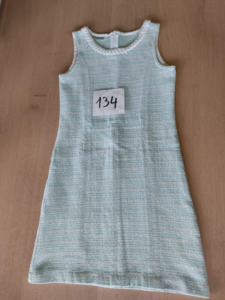 Staxo lichtblauwe retro jurk mt 134, Kinderen en Baby's, Gebruikt, Meisje, Staxo, Ophalen of Verzenden