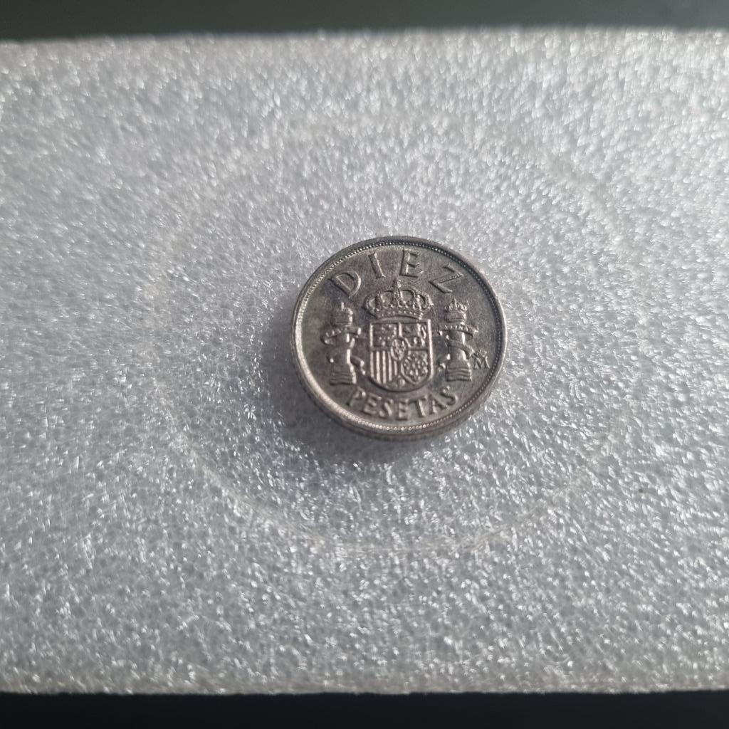 Pièce de monnaie diez pesetas Espagne, Enlèvement ou Envoi, Espagne, Autres valeurs, Monnaie en vrac