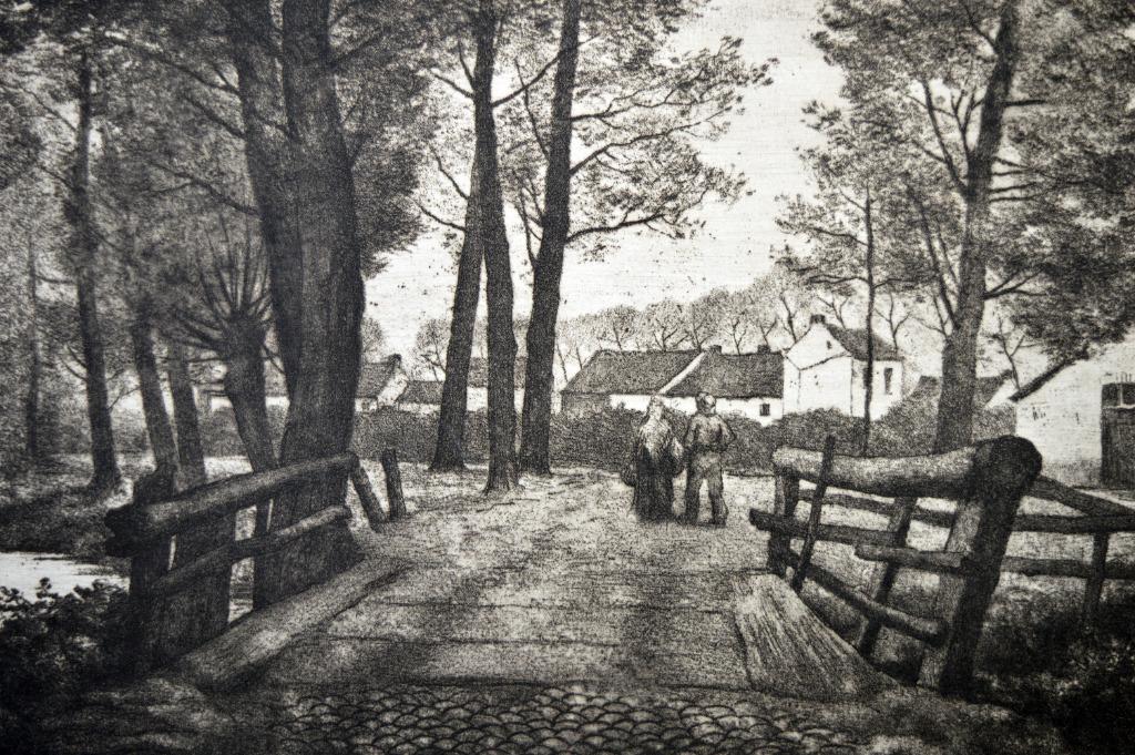 Albert De Goy (1880-1929) - Gravure - Pont île de St-Hélène, Antiquités & Art, Art | Peinture | Classique, Enlèvement ou Envoi