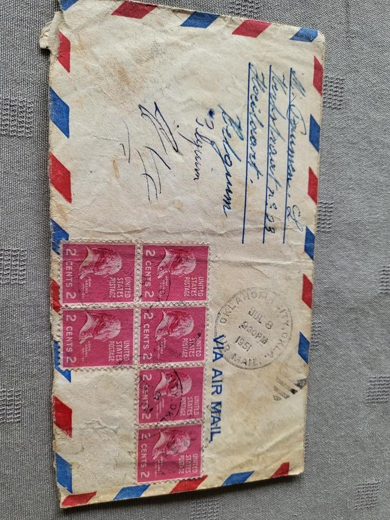 Oude omslag 1951 uit Amerika, Timbres & Monnaies, Lettres & Enveloppes | Étranger, Enlèvement ou Envoi