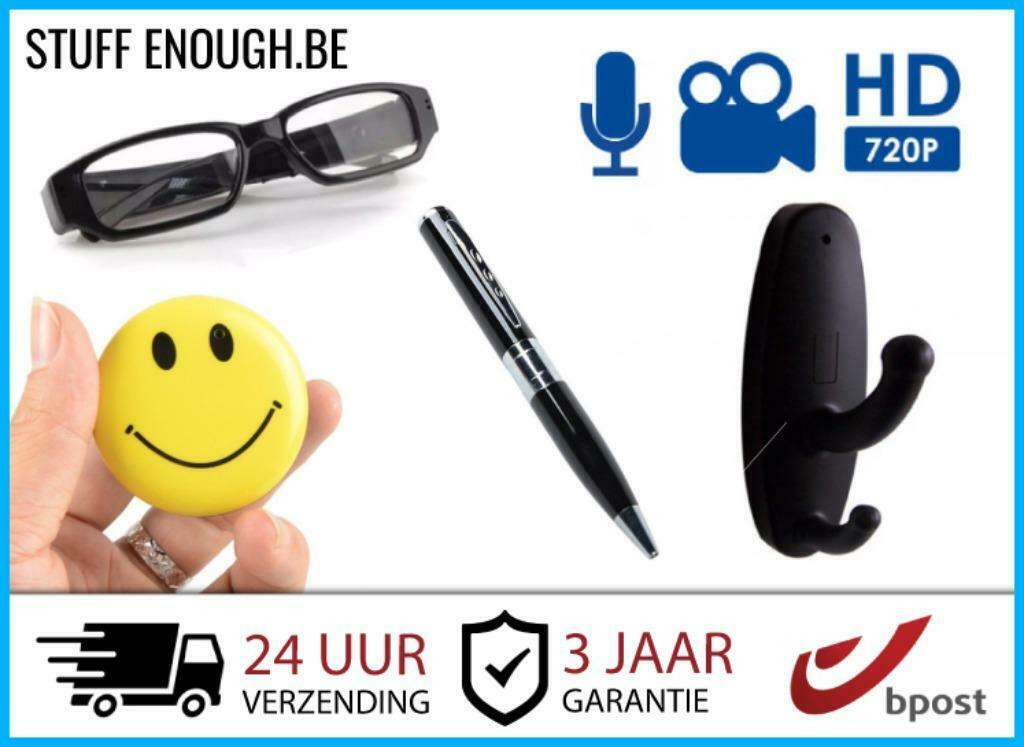 4K Spy Verborgen Beveiliging Spion Camera's Bril Wekker Pen, Audio, Tv en Foto, Videobewaking, Nieuw, Binnencamera, Verzenden