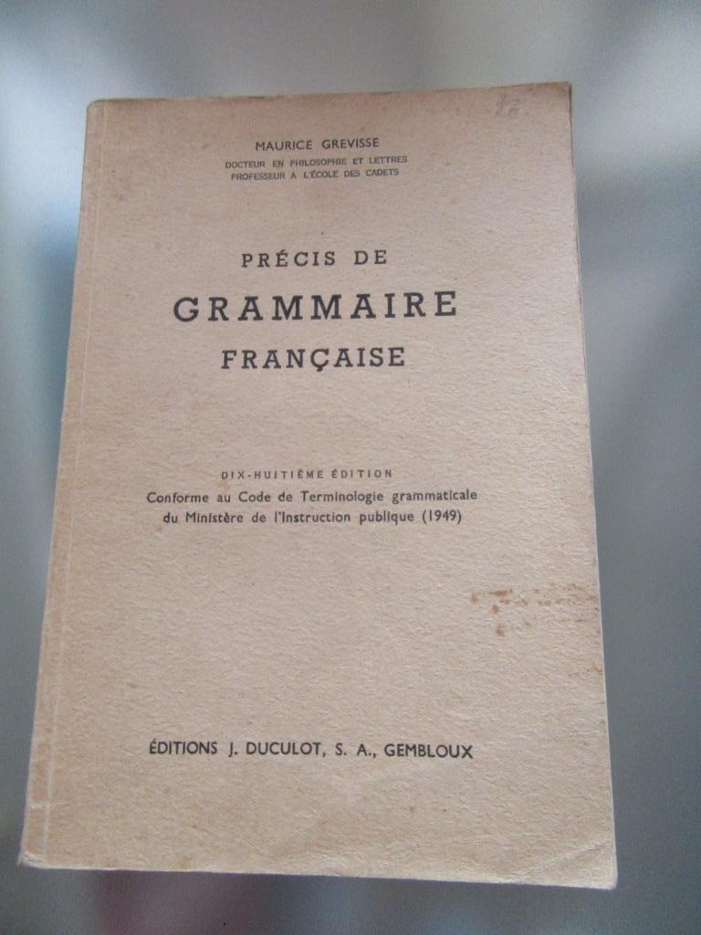 précis de grammaire française M Grevisse 18ème éd années 50, Enlèvement, Utilisé