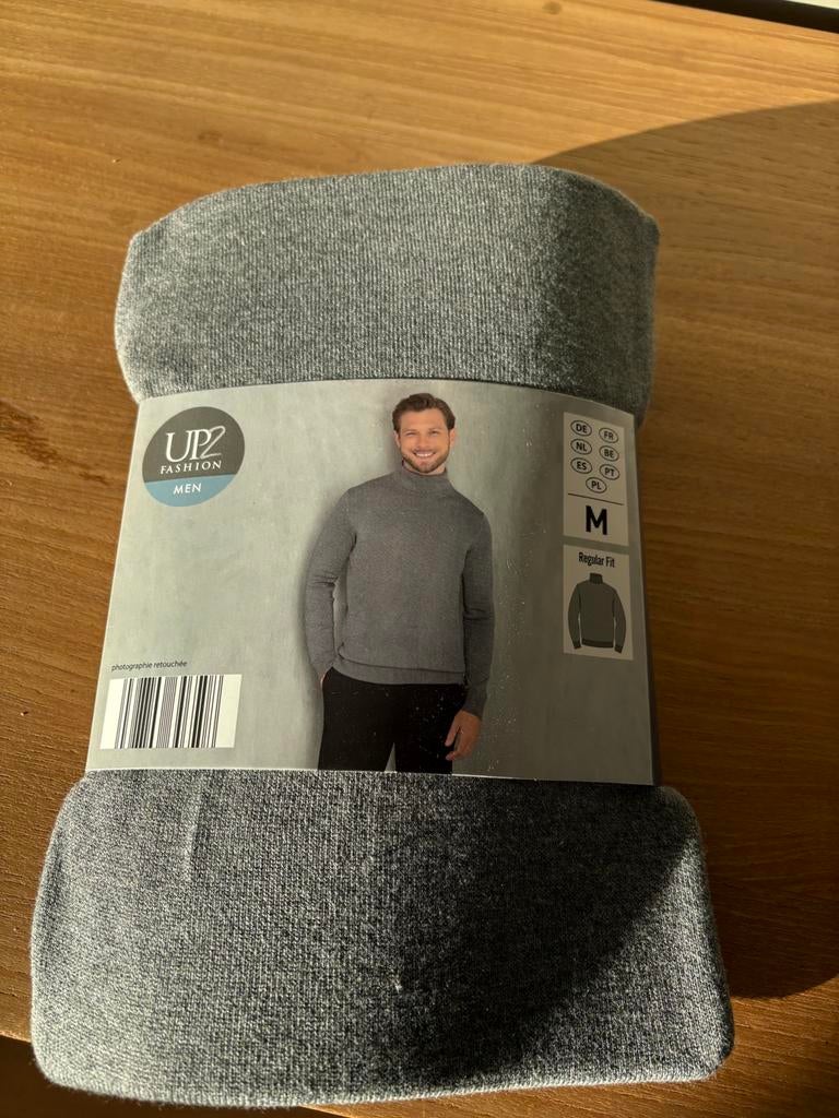Pull homme col roulé gris neuf avec étiquette, Enlèvement ou Envoi, Neuf, Autres tailles, Gris