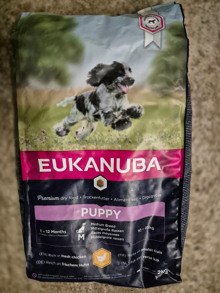 Eukanuba puppy 2kg medium breed Geel, Bruxelles, Putte, Animaux & Accessoires, Nourriture pour Animaux, Chien, Enlèvement ou Envoi