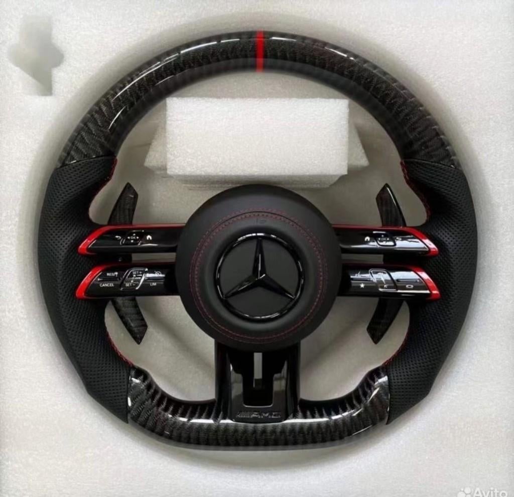 Mercedes dragonfly stuur compleet upgrade leer carbon rood, Ophalen of Verzenden, Nieuw, Mercedes-Benz