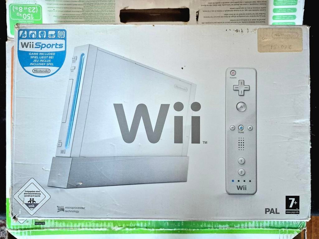 Nintendo Wii Super Pack compleet met dozen + GameCube-bonus, Games en Spelcomputers, Ophalen, Gebruikt, Met 1 controller, Met stuurtje