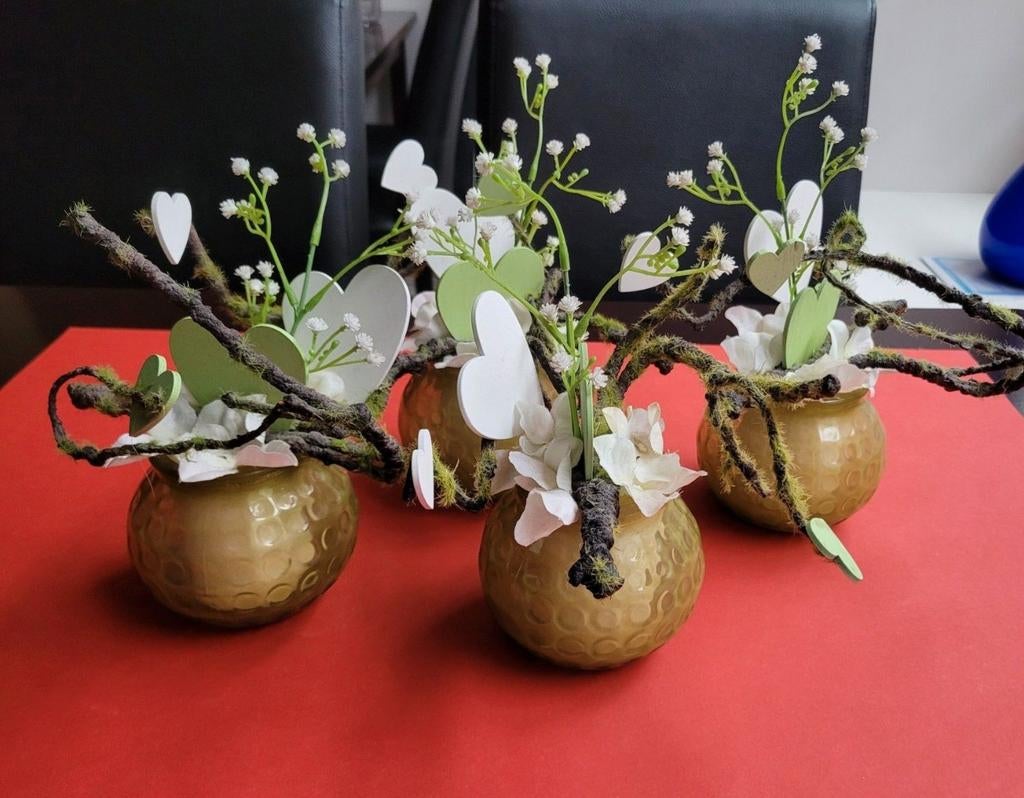 Vazen met kunstbloemen 4 stuks, Maison & Meubles, Enlèvement, Utilisé
