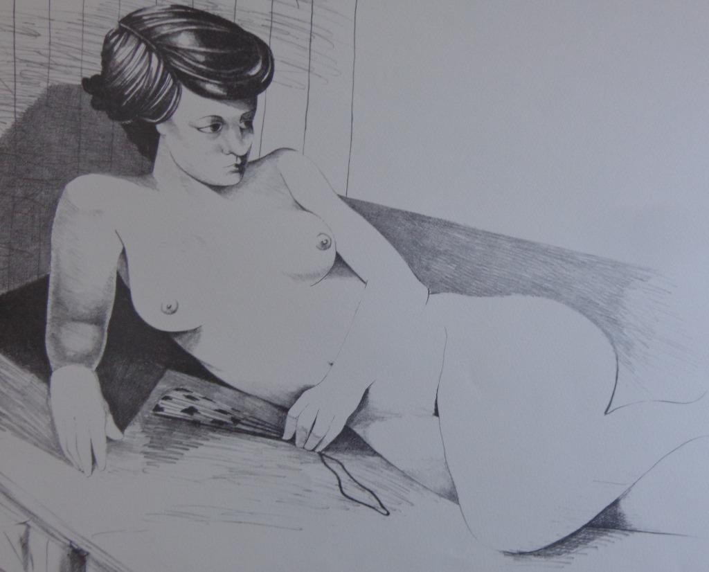 JAN VANRIET / NAAKTE VROUW / ZW-W LITHO / 56x65cm / SIG, Envoi