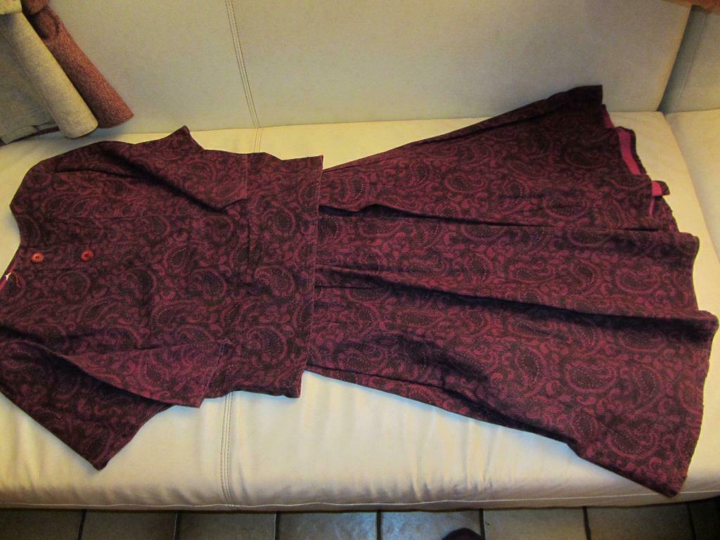 Ensemble jupe et blouse bordeau et noir, Enlèvement ou Envoi, Porté, Taille 42/44 (L), Autres couleurs