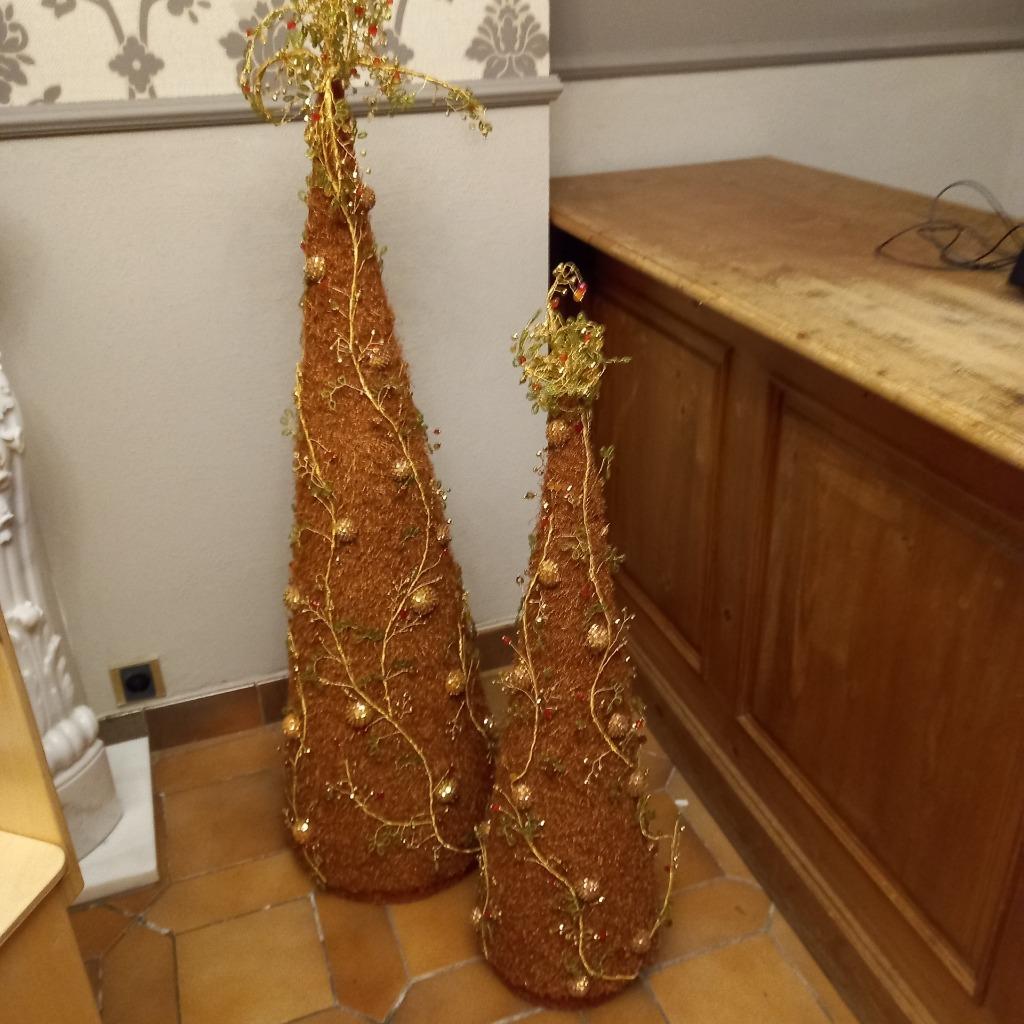 Duo gouden decoratieve kerstbomen, Ophalen of Verzenden, Nieuw