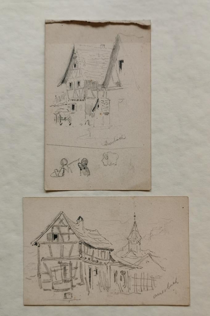 2 schetsen, Ophalen of Verzenden