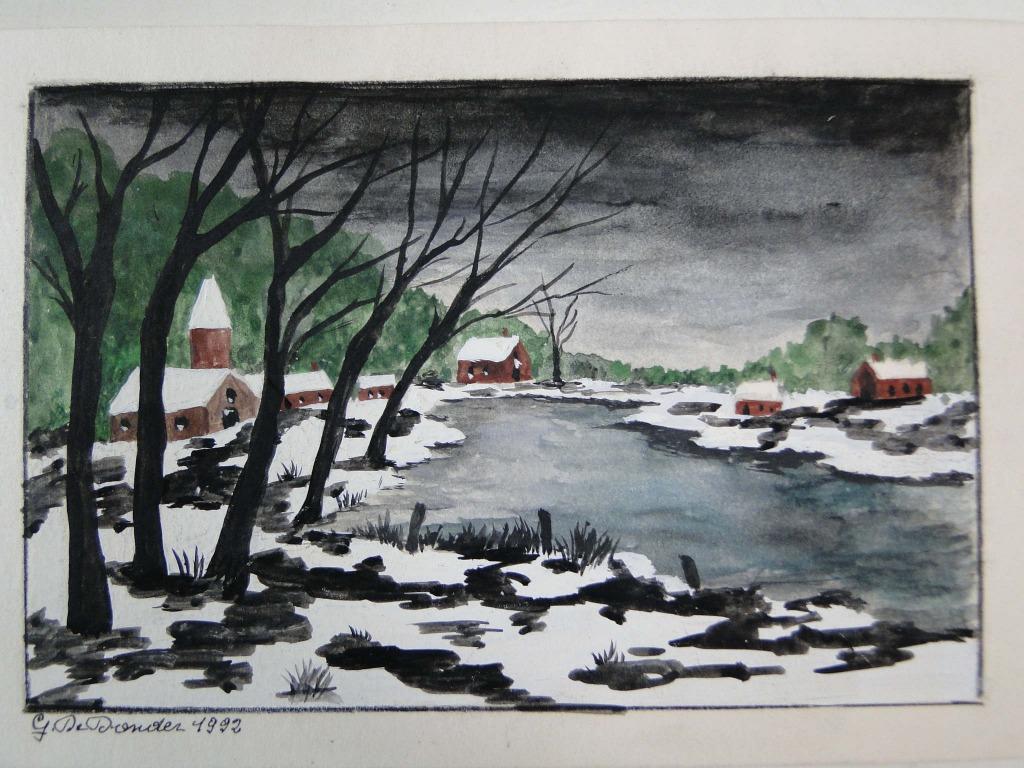 schilderij * Gerard De Donder  *  Winterse kreek, Antiek en Kunst, Kunst | Schilderijen | Klassiek, Ophalen of Verzenden