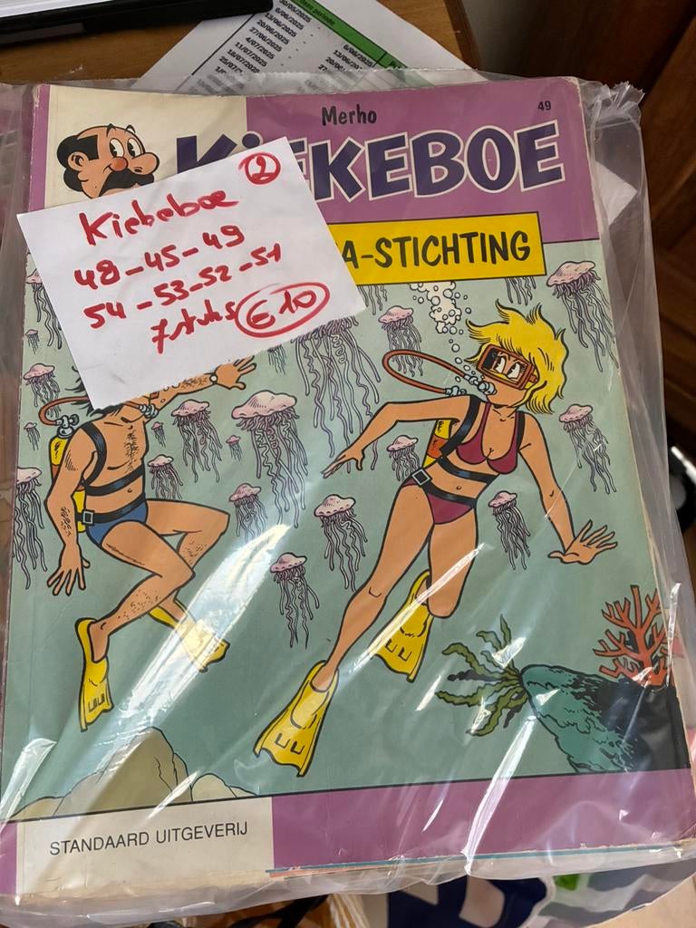 Strips kiekeboe 1ste druk prijs oo foto per pakket, Enlèvement, Utilisé