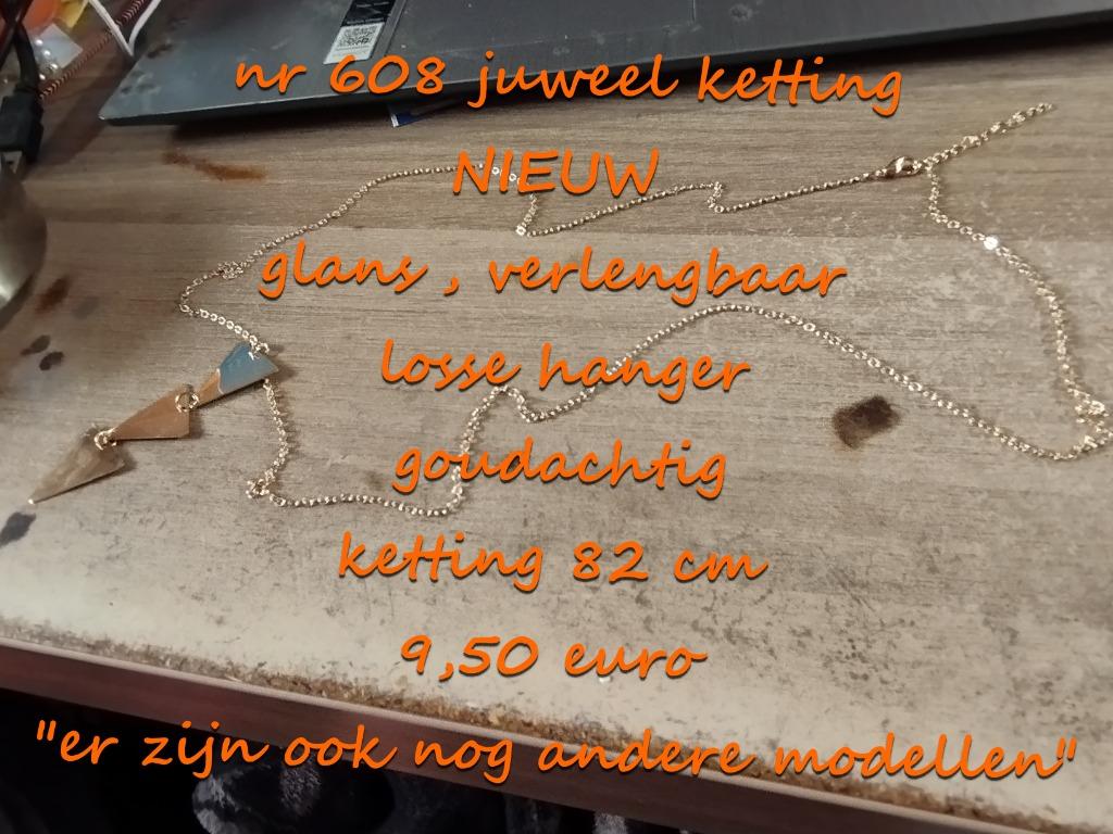 608. juweel ketting , NIEUW , verzending inbegrepen, Overige materialen, Verstelbaar, Verzenden, Nieuw