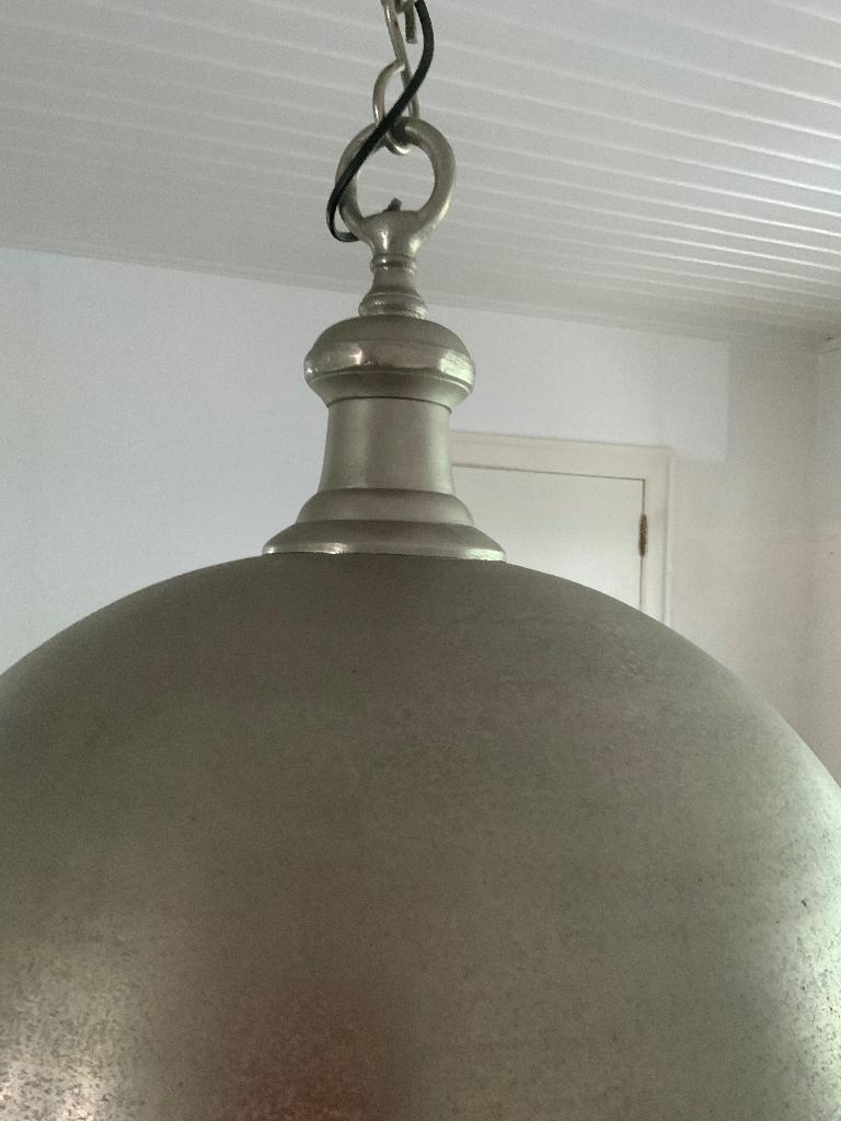 Landelijke hanglamp met ketting, Huis en Inrichting, Lampen | Hanglampen, Ophalen, Gebruikt, Metaal, Landelijk