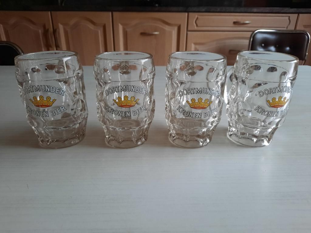 4 Dortmunder bierglazen met oor, Ophalen of Verzenden, Zo goed als nieuw, Bierglas